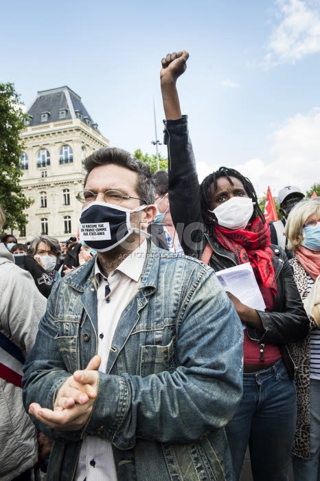 Rassemblement en hommage à George FLOYD, mort lors d'une arrestation aux USA.