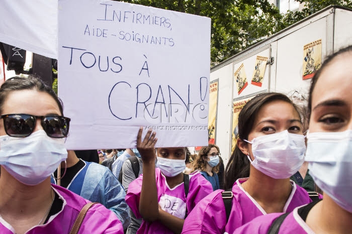 Manifestaton des personnels soignants à Paris.