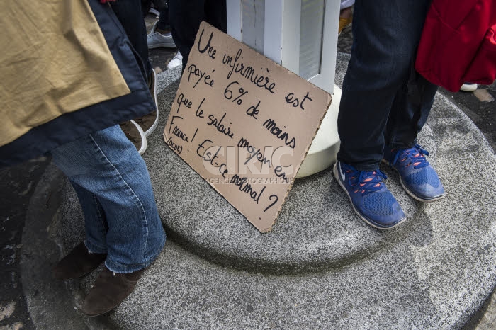 Manifestaton des personnels soignants à Paris.