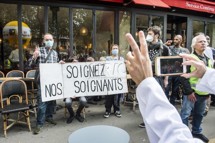 Manifestaton des personnels soignants à Paris.