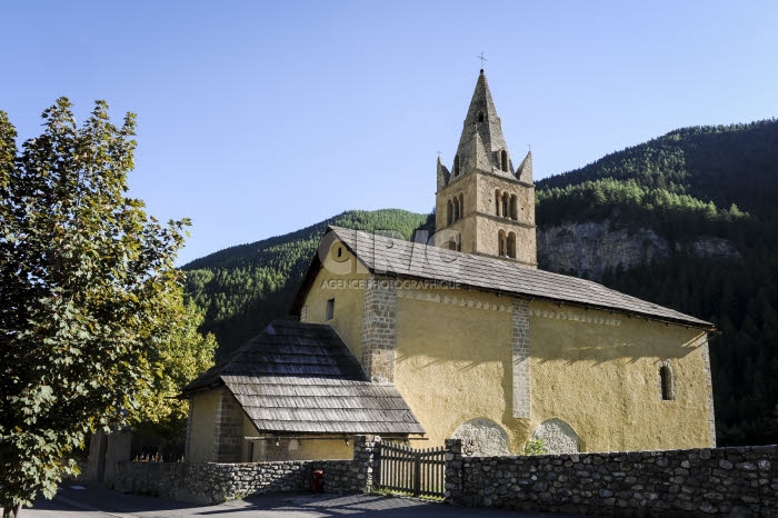 Eglise Saint-Laurent d'Arvieux en Queyras, Hautes-Alpes.
