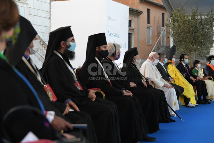 Cérémonie interreligieuse pour la paix, organisée à Rome, Italie.