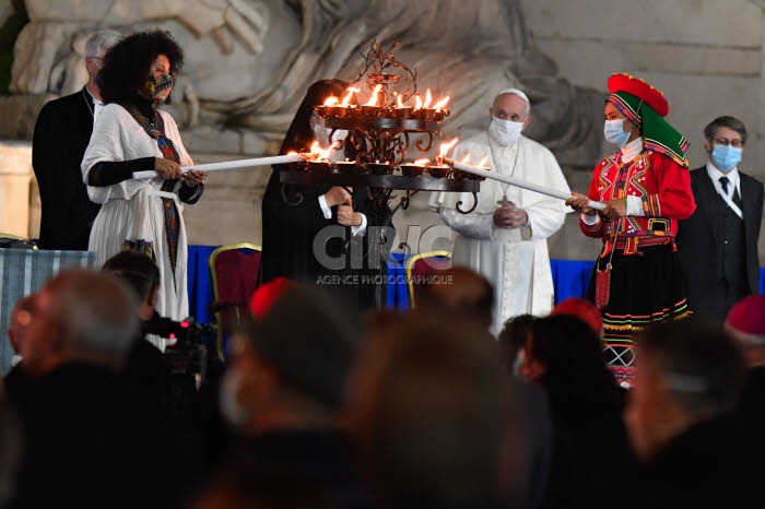Cérémonie interreligieuse pour la paix, organisée à Rome, Italie.