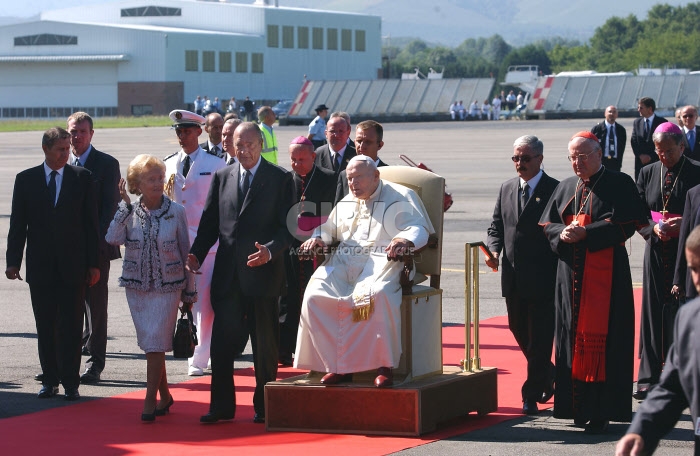 Rencontre de Jean Paul II et Jacques Chirac