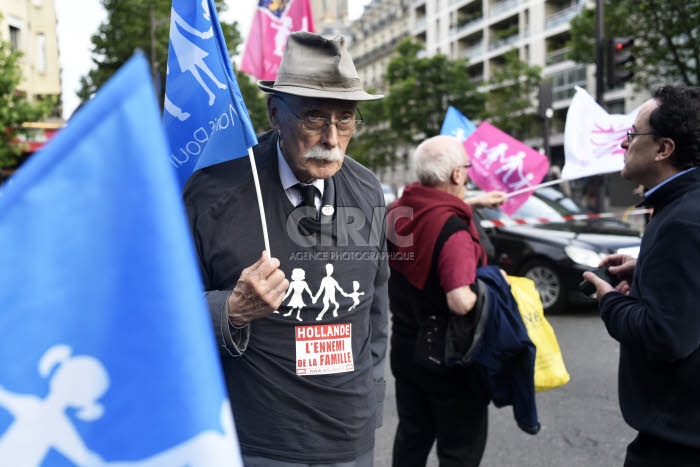 Manif pour Tous, manifestation pour soutenir le projet de loi anti-GPA