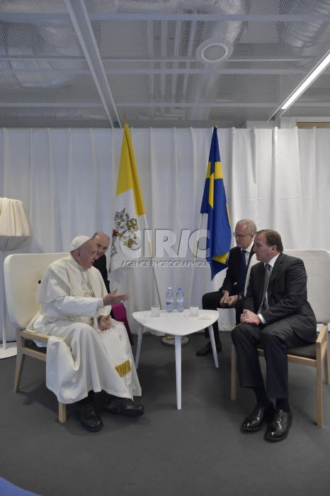 Le pape François et Stefan LOEFVEN, Premier ministre de Suède