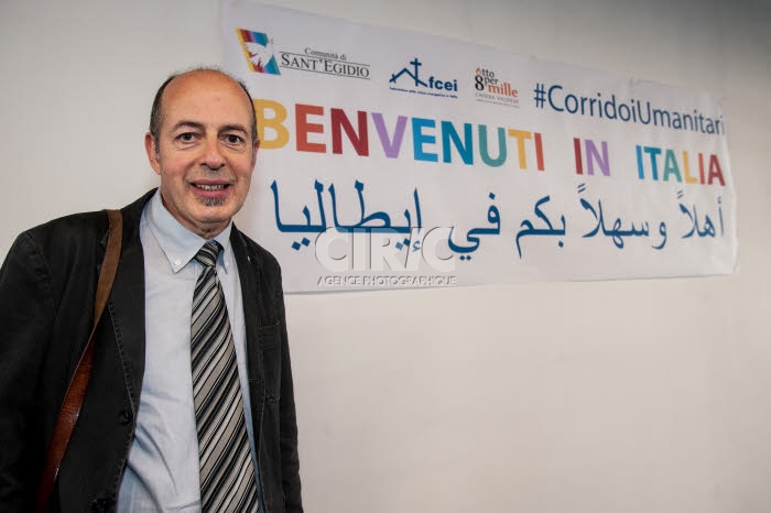 Arrivée de réfugiés syriens à Rome par le couloir humanitaire.