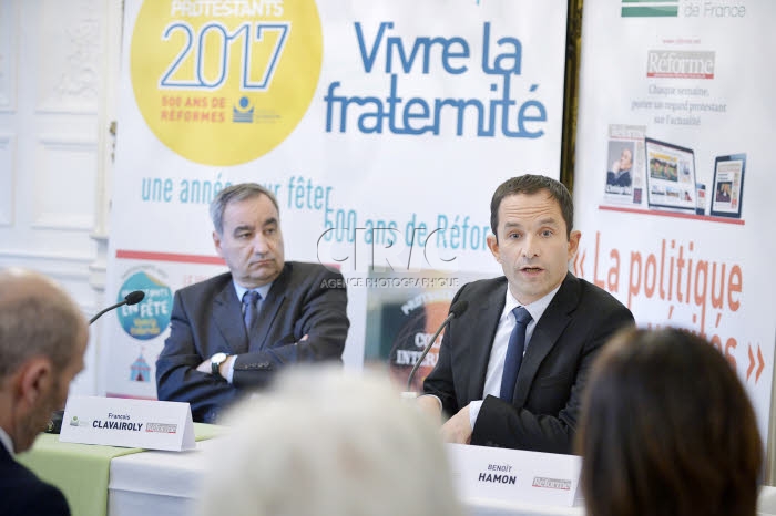 Benoît HAMON rencontre les responsables protestants à Paris.