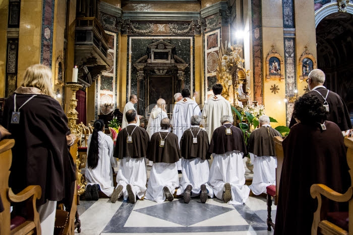 Fête de Noantri, fête de la Madone del Carmine portée en procession à Rome, Italie.