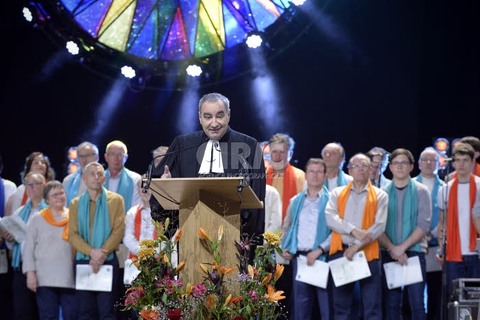 Protestants en fête à Strasbourg, France.