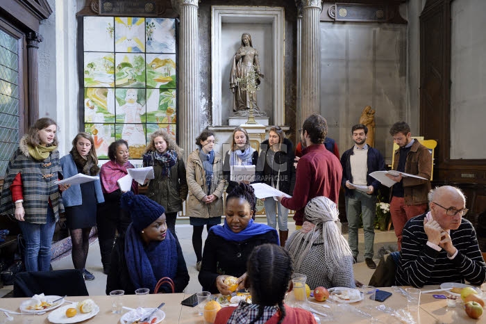 1ère journée mondiale des pauvres, paroisse St Jean Baptiste de Belleville à Paris