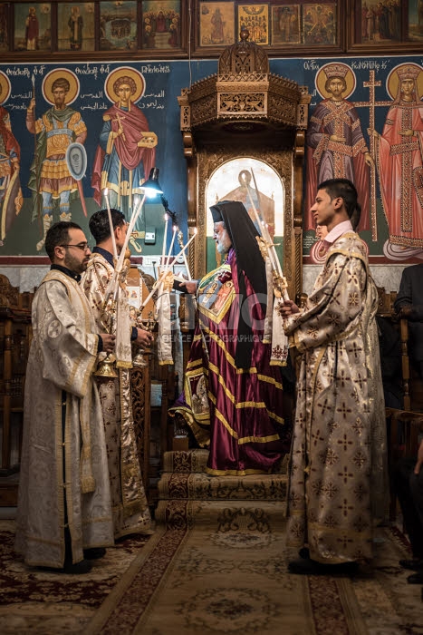 Noël orthodoxe dans l'église Saint-Porphyre à Gaza.