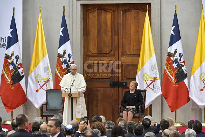Voyage apostolique du pape François au Chili. Discours du pape au palais présidentiel