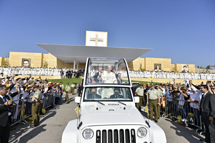 Voyage apostolique du pape François au Chili. Messe au parque O'Higgins, Santiago.
