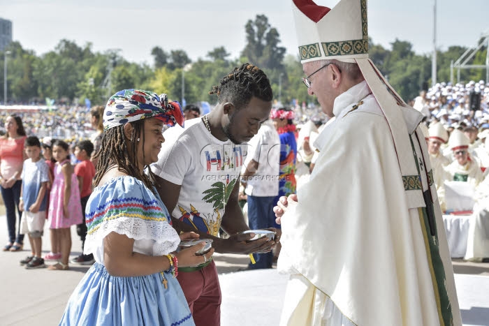 Voyage apostolique du pape François au Chili. Messe au parque O'Higgins, Santiago.