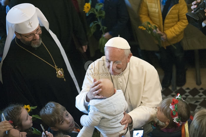 Le pape François et communauté gréco-catholique ukrainienne de Rome.