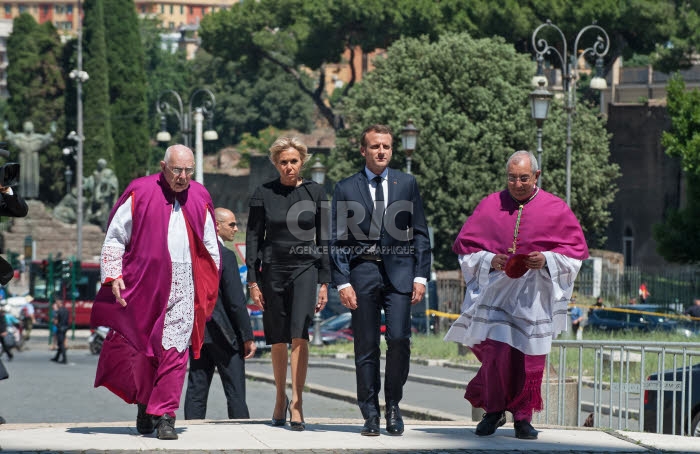 Le président Emmanuel MACRON à la Basilique Saint Jean de Latran à Rome