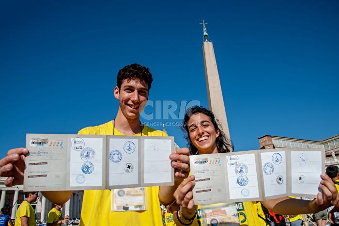 Rassemblement de jeunes italiens à Rome.