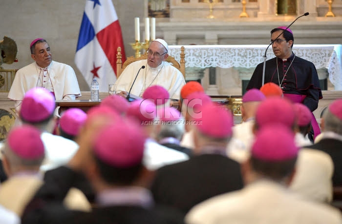 JMJ 2019 au Panama. Le pape François rencontre les évêques d'Amérique centrale.