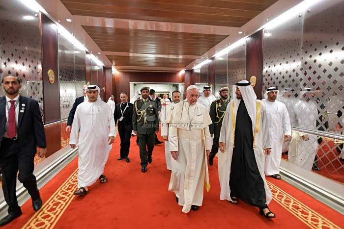 Le pape François à Abu Dhabi, Emirats arabes unis.