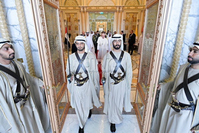 Le pape François à Abu Dhabi, Emirats arabes unis.
