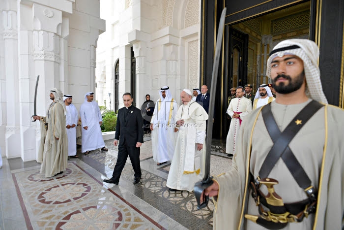 Le pape François à Abu Dhabi, Emirats arabes unis.