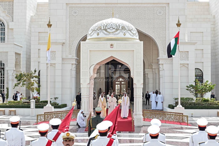 Le pape François à Abu Dhabi, Emirats arabes unis.