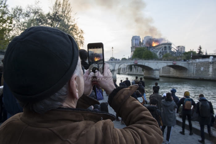 Incendie de la cathédrale Notre-Dame à Paris.