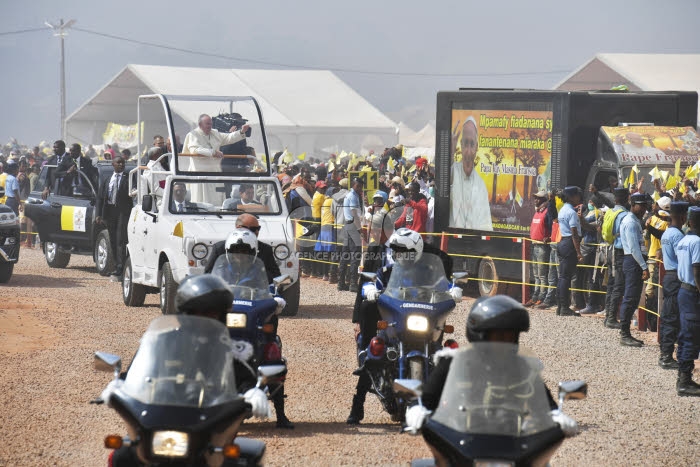 Voyage apostolique du pape François à Madagascar, Afrique australe.