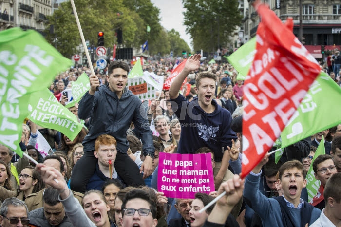 Manifestation contre la réforme de la PMA.