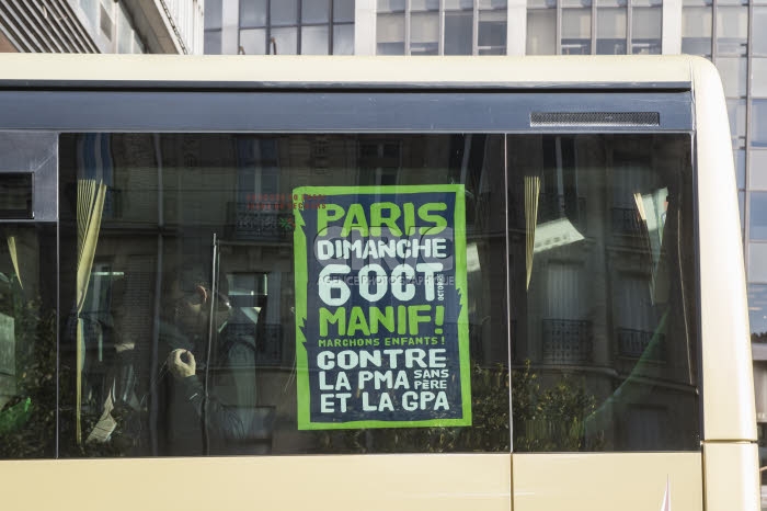 Manifestation contre la réforme de la PMA.