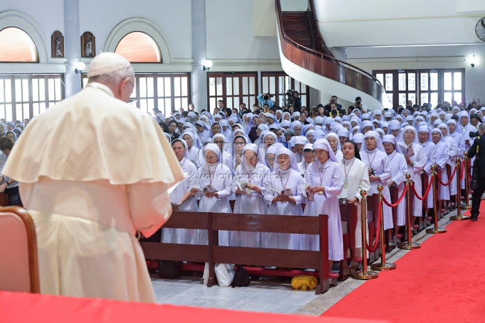 Voyage apostolique du pape François en Asie. Bangkok, Thaïlande.