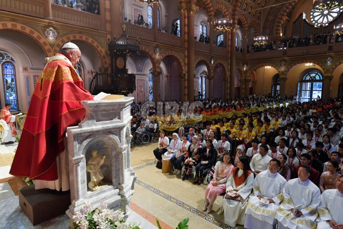 Voyage apostolique du pape François en Asie. Bangkok, Thaïlande.