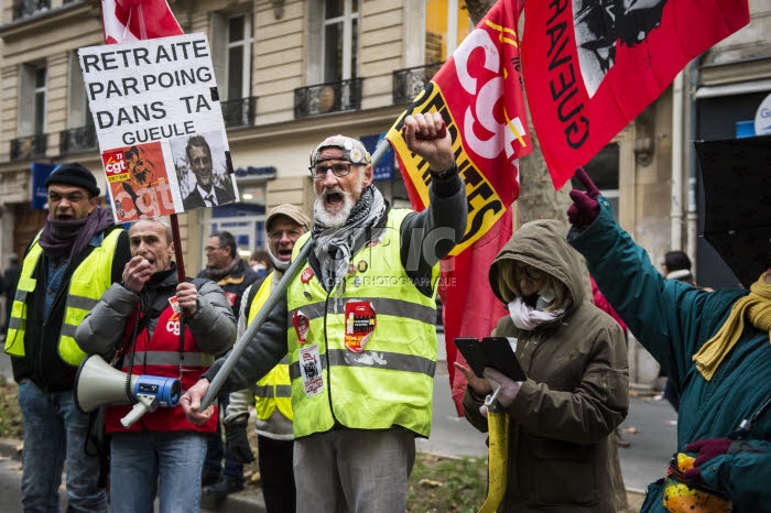Manifestation contre le projet de réforme des retraites.