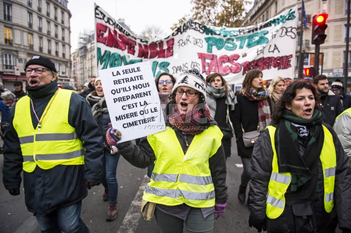 Manifestation contre le projet de réforme des retraites.