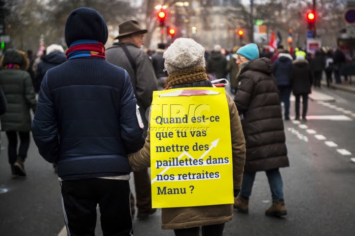 Manifestation contre le projet de réforme des retraites.