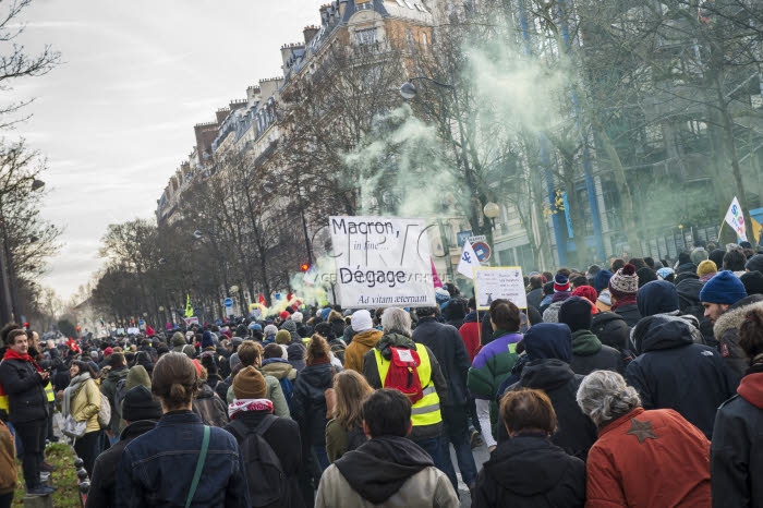 Manifestation contre le projet de réforme des retraites.