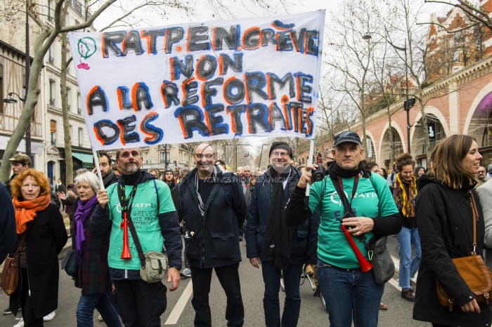 Manifestation contre le projet de réforme des retraites.