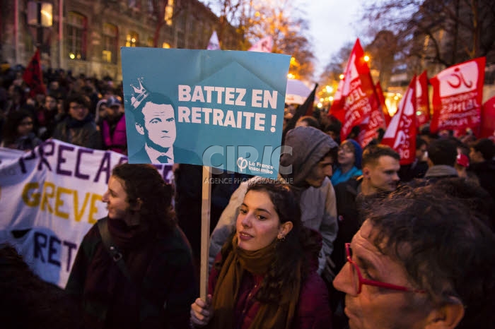 Manifestation contre le projet de réforme des retraites.