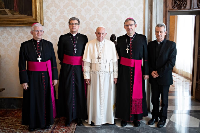 Le pape François reçoit les membres de la présidence de la CEF.