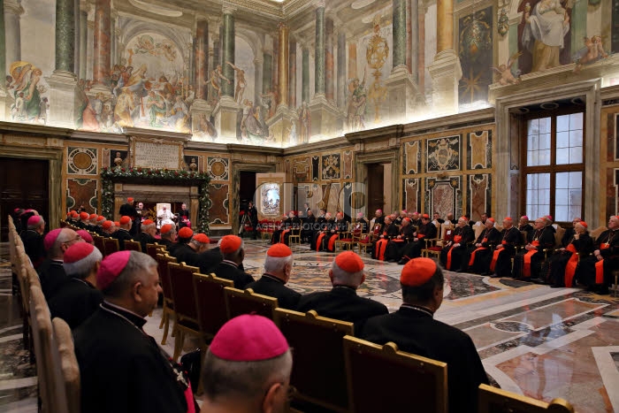 Traditionnels vœux du pape François à la Curie.