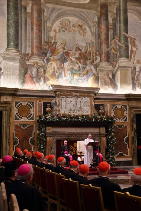 Traditionnels vœux du pape François à la Curie.