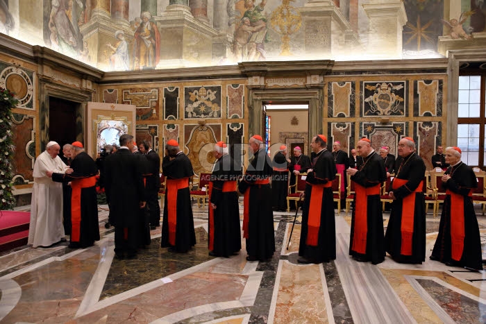 Traditionnels vœux du pape François à la Curie.