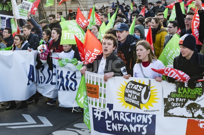 Manifestation contre la réforme de la PMA, la GPA, le projet de loi bioéthique.