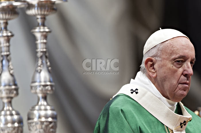 Le pape François lors de la célébration de la messe.