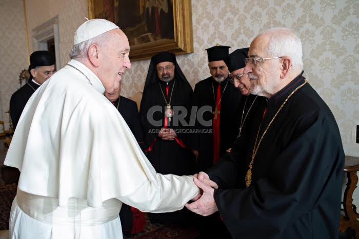 Le pape François et Grégoire Pierre XX GHABROYAN.