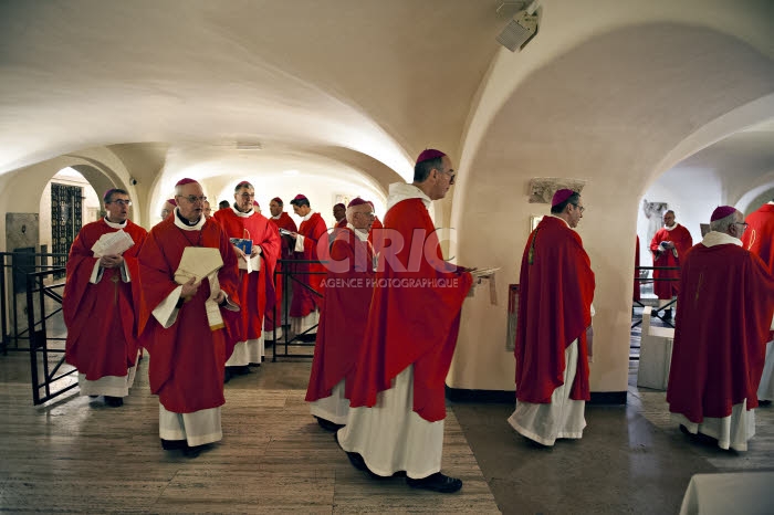 Groupe d'évêques français en visite ad limina.