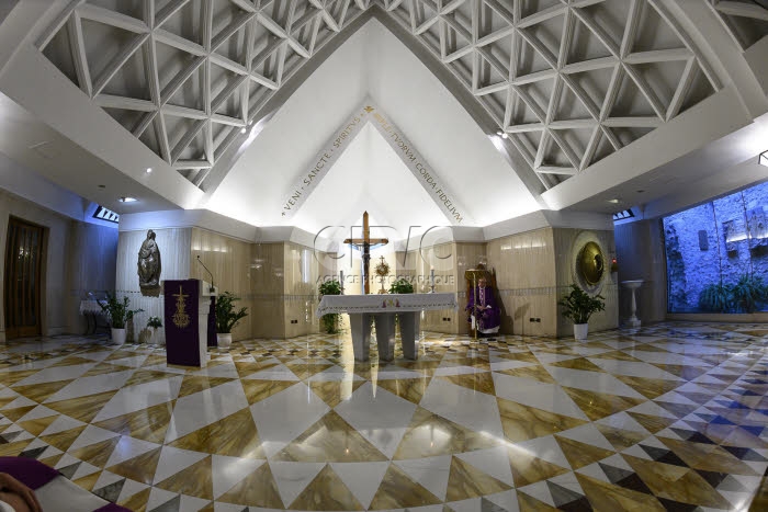 La chapelle de la résidence Sainte Marthe au Vatican.