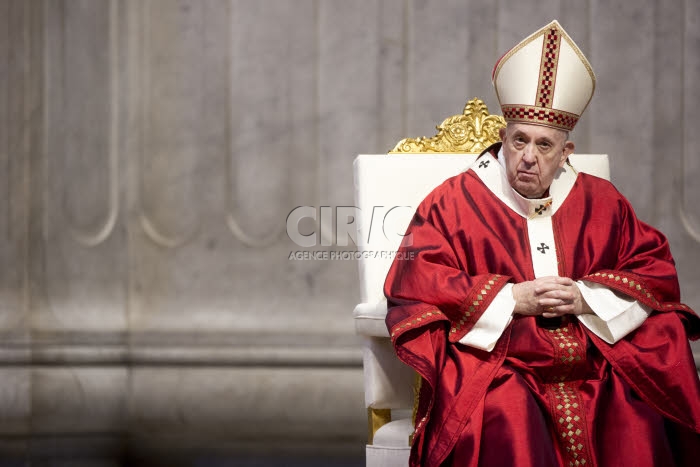 Le pape François lors de la célébration de la messe de Pentecôte.