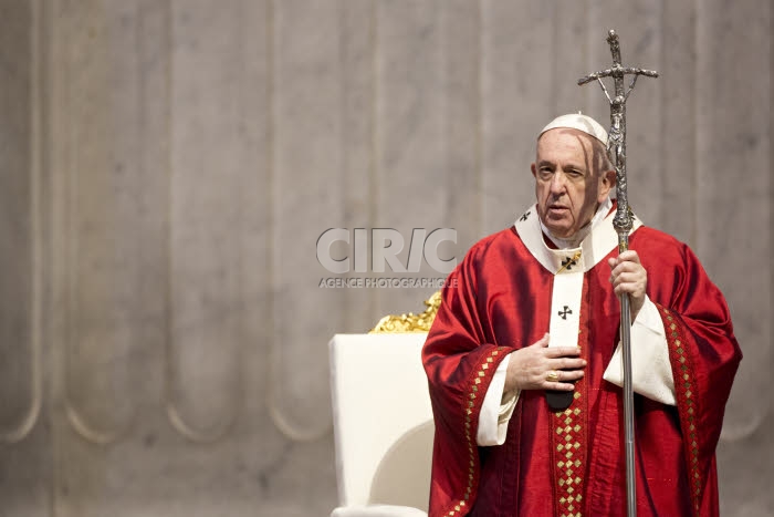 Le pape François lors de la célébration de la messe de Pentecôte.